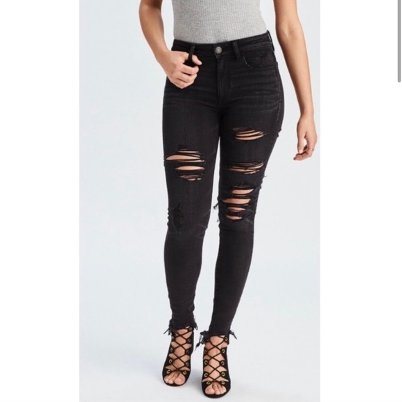 American Eagle Outfitters Denim - American Eagle Black Ripped Jegging